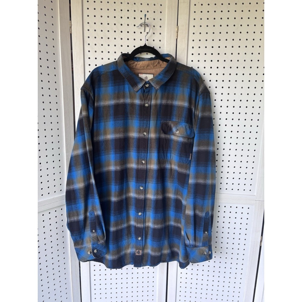 Legendary Whitetails Men's 2XT Blue Plaid Heavyweight Flannel Shirt Cotton
